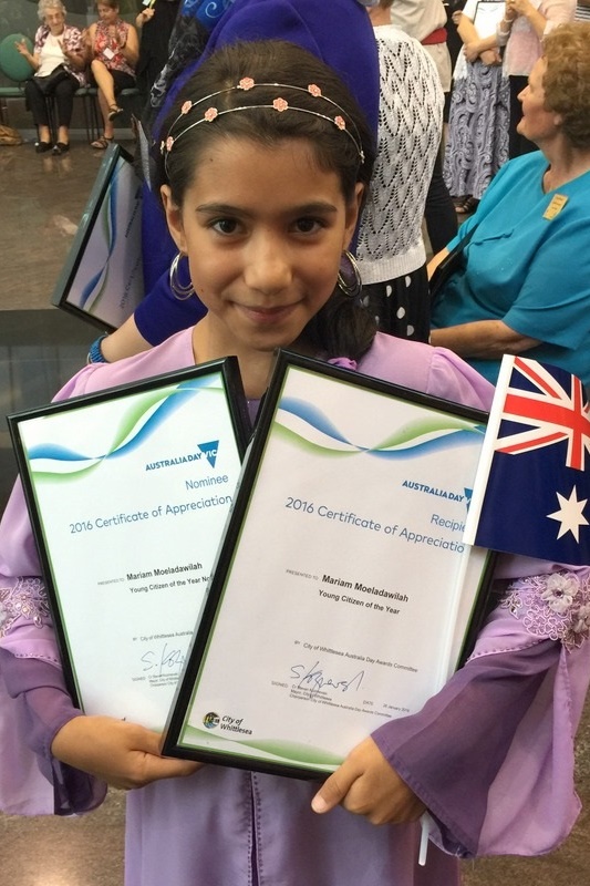 Australia Day Awards: Congratulations to Mariam M.